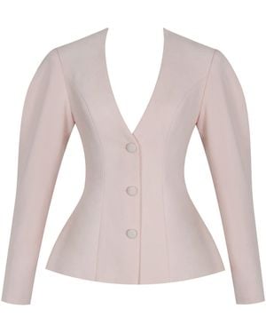 Miss Circle New York Savannah Tulip Peplum Blazer - Grey
