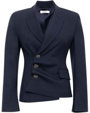 SÉLONE Maren Asymmetric Tailored Blazer - Blue