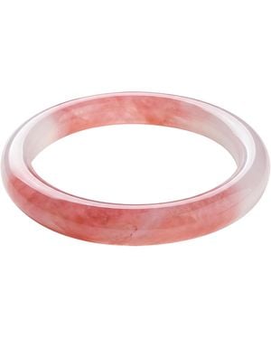 seree Blush Skinny Round Gemstone Bangle - White
