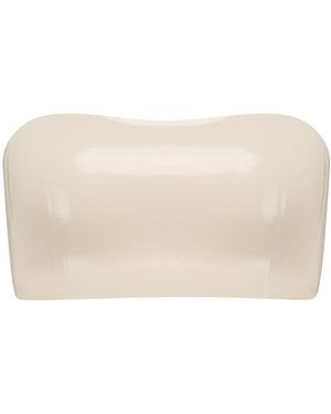 Elissa Poppy Latex Crop Top - White