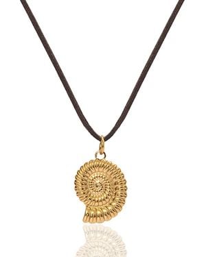 A Weathered Penny Suri Cord Necklace Dark Cord - Metallic