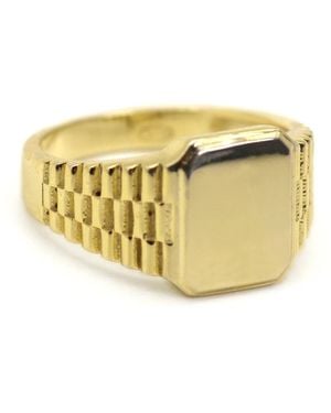 VicStoneNYC Fine Jewelry Unique Square Watch Style Signet Ring - Metallic