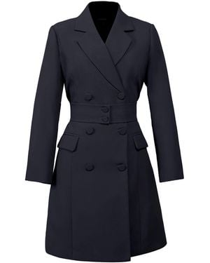 Smart and Joy 'Belted Tailor Coat - Blue