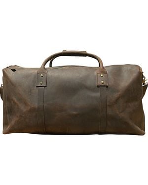 Touri Genuine Leather Holdall Luggage Bag - Brown