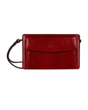 Time Resistance Leather Clutch Purse - Red