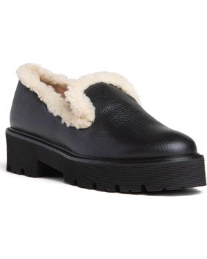 Beautiisoles by Robyn Shreiber Made in Italy Rio Leather & Faux-Fur Trim Winter Ankle Shootie For Work Or Evening - Black