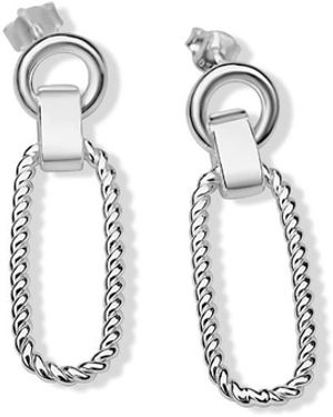 FV Jewellery Bijoux Twist Earrings - White