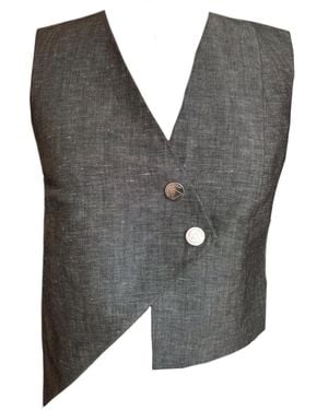 Mirimalist Soul Linen Vest - Grey