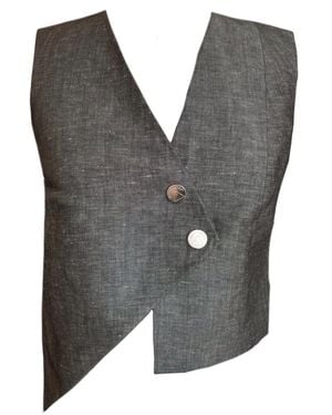 Mirimalist Soul Linen Vest - Grey