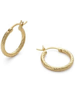 Elk & Bloom Large Twist Huggie Hoop Earrings - Metallic