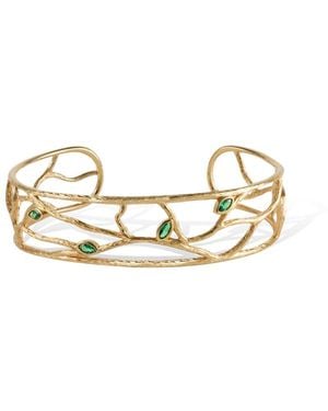 Retro Chic Verdant Whisper Bracelet - Metallic