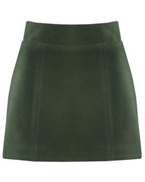 Vestiaire d'un Oiseau Libre Kaki Cashmere Mini Skirt - Green