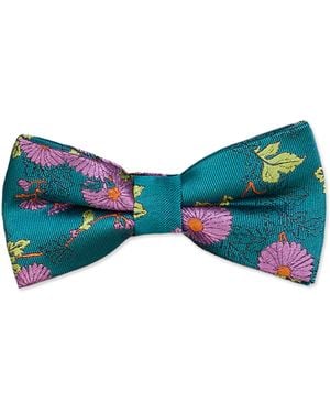 Gresham Blake Daisy Silk Bow Tie - Blue