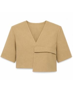 Elamins Oversize Pocket Crop Top - Natural