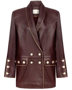 Saint Ones Rox Leather Jacket - Brown
