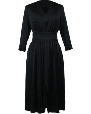 Smart and Joy Fit-And-Flare Satin And Jacquard Dress - Black