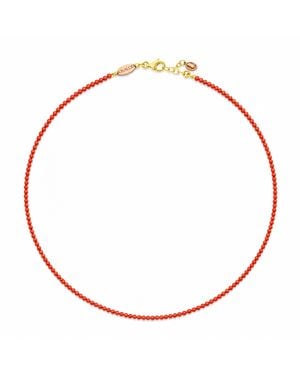 Unaloe Vermeil Mediterranean Coral Necklace – Natural Coral Pendant Elegant Jewelry - Red