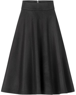 Nikka Place Wool A-Line Skirt With High Waist And Pockets - Black