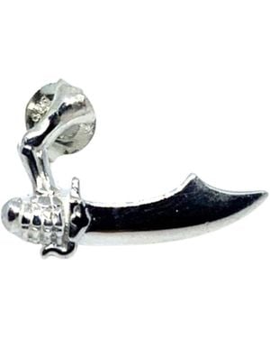 Tg-Jewellery by Tamara Gervasio Single Arm Skull Dagger Stud Earring - White