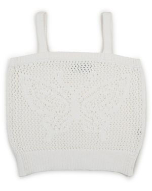 Gigi Knitwear Butterfly Cotton Knit Tank Top - White