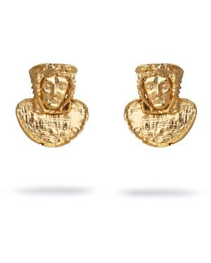 Ebru Jewelry Medusa's Gaze Stud Earrings - Metallic