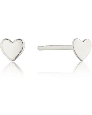 Lily & Roo Tiny Heart Stud Earrings - Metallic