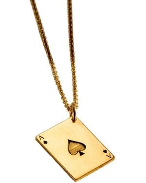 Posh Totty Designs Ace Of Spades Playing Card Charm Necklace - Metallic