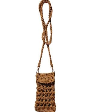 Springmoonatelier Raffia Phone Pouch Bag - Metallic