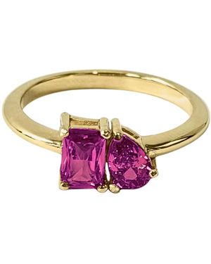 Belinda Jewelz Toi Et Moi Ruby Birthstone Ring - Purple