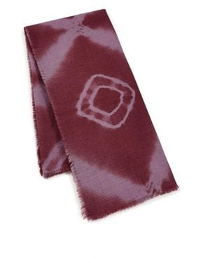 Heritagemoda Luxury Dark Burgundy Tie-Dye Cashmere Scarf – Soft Lightweight Wrap - Red