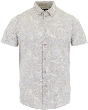lords of harlech Neutrals Todd Paisley Romance Knit Shirt - White