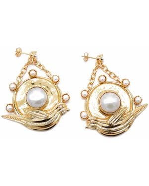 ADIBA Robin Pearls Vermeil Earrings - Metallic