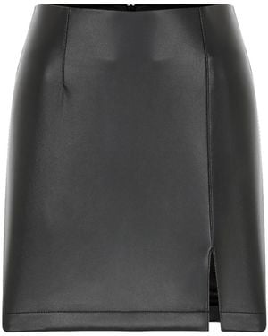 NAZLI CEREN Vance Vegan Leather Mini Skirt - Gray