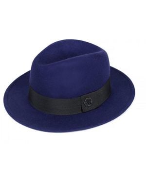 DAVID WEJ Wool Fedora Hat – - Blue