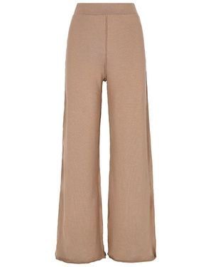 Mandragora Neutrals Cotton Pants With Straight Legs - Natural
