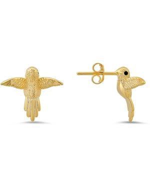 Kylie Harper Hummingbird Stud Earrings - Metallic
