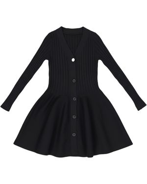 London Atelier Byproduct Knitted Peplum Cardigan - Black