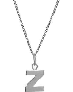 Edge Only Letter Pendant Z Initial Necklace Sterling - Metallic