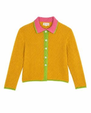 Mind Traveler Tina Mustard Cotton Cardigan - Yellow