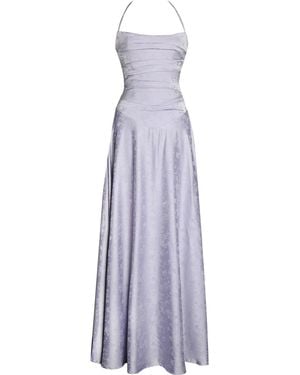 Miss Circle New York Raegan Taro Jacquard Rouched Maxi Dress - Purple