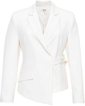 SÉLONE Nore Asymmetric Wrap Blazer - White