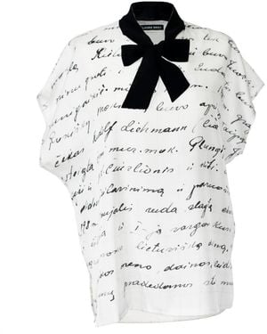 Laura Daili Timeless Script Silk Blouse - Multicolour