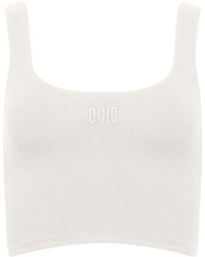 Ocio Leisurewear Double Scoop Tank - White