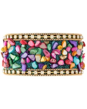 Saachi Gravel Beaded Bracelet - Metallic