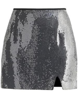 Paisie Sequin Mini Skirt With Slit - Gray