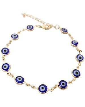 Sophelia 18Ct Plated Evil Eye Charm Bracelet - Blue