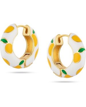 Arctic Fox & Co. Lemon Ceramic Hoop Earring - Metallic