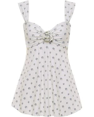 Montce Heidi Floral Devin Rosa Dress - White