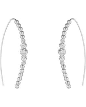 Spero London Beaded Pull Through Sterling Earrings - Metallic