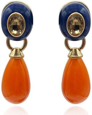 Michael Nash Jewelry Charlotte And Resin Pierced Removable Drop - Orange